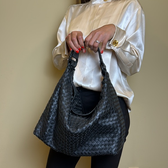 Bottega Veneta Nappa Intrecciato Sloane Hobo Ferro Black - Picture 9 of 11